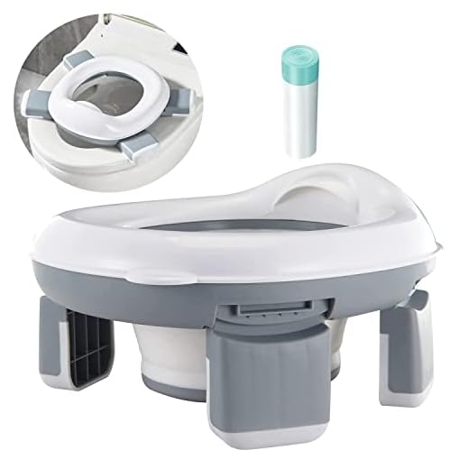 PandaEar Foldable Portable Potty Training Seat for Toddler Kids Travel with Travel Bag and Storage Bag (Grey)