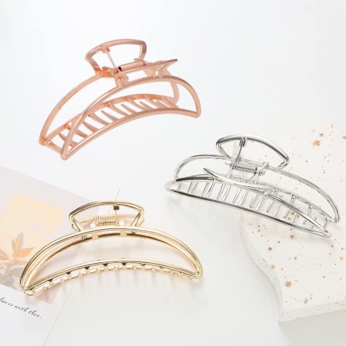 Moon Hair Claw Clips For Women 3 Pack Kisskiko 4.5 Inch Metal Nonslip Large Hair Claw For Thin Thick Curly Hair Claw Clips | Women And Girl Hair Clips Hair Accessories #TOP3