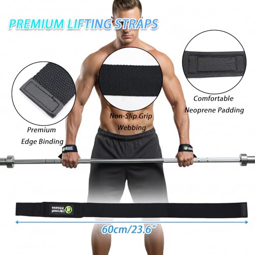 Gewichthef-polsbandages met D-ring voor kabeltrekapparatuur, lifting straps en wasbare nettas, robuuste trainingssupportset voor deadlifts, trekoefeningen en krachttraining, 3-in-1 fitnessaccessoires - Afbeelding 4