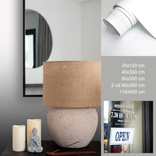 Miniatura 3 de Goyaprint Vinilo Adhesivo Mate Blanco 1 Ud 60x300 Cm Para Muebles Cocina Paredes Ventanas Manualidades Papel Adhesivo Decorativo Blanco, 60x300 Cm