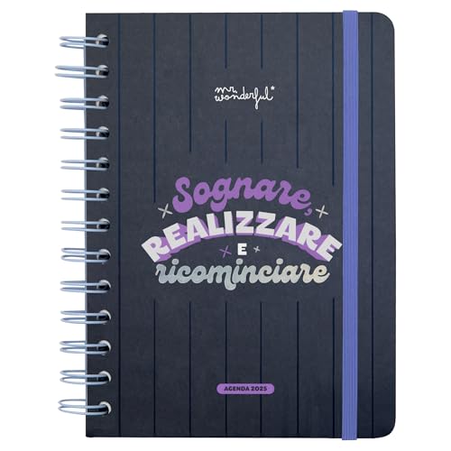 Mr. Wonderful - Wonder Small Weekly Diary 2025 - Dream, Make and Start Over - Includes 8 Sheets of Stickers and Daily Phrases