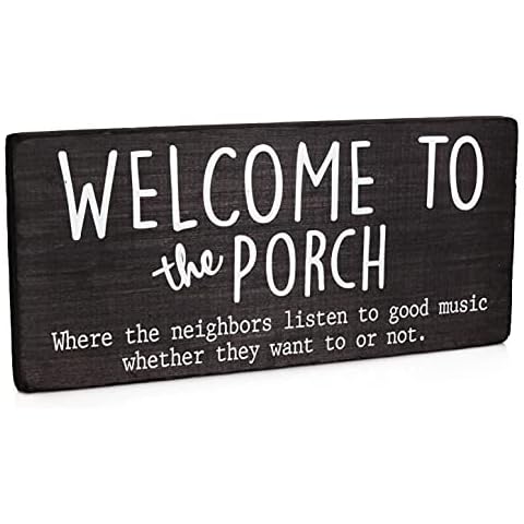 Welcome to Our Porch Signs for Front Porch Decor Farmhouse - Back Door Porch Sign - Modern Rustic Outdoor Hanging Wood Decorations and Accessories for Home Cover
