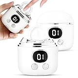 3 In 1 Electric Nail Clippers and Polisher, 3-Speed Automatic Finger Nails Trimmer with 2.5x Magnifying for Seniors, Adults, Children, Wide/Narrow Blade Head, Low Noise,White