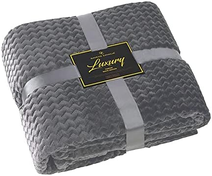 FAIRWAYUK Waffle Honeycomb Throw Fleece Blankets Aqua, 100% Polyester Warm Faux Fur Throws Over Sofa Bed Settee Soft Blanket, Extra Large, Double Size 150x200cm