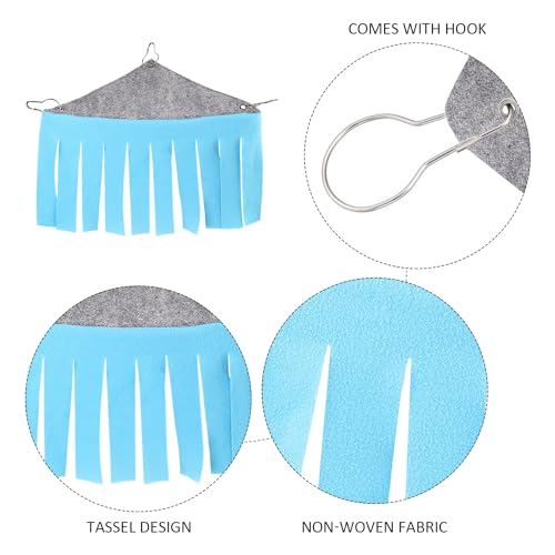 JTMKYO 2 Stück Meerschweinchen-Höhlenhängematte mit 6 Stück Haken, kleines Tier, großes Versteckkäfigzubehör, Stoffhängematte, kleine Kaninchen- und Hamsterversteck-Hängematte (blau, grün)