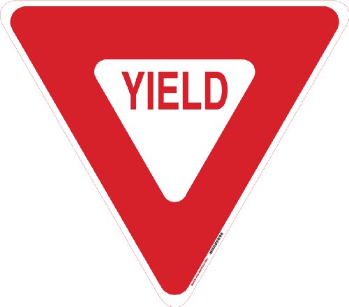 Panneau de signalisation Yield Brady 80071 alu réfléchissant triangle 45cm