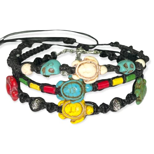 Turtle hemp Friendship Rasta Cord Plaid Hippie Cord Bracelet or Anklet