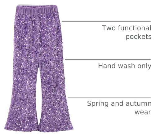 Image of WELAKEN Sequin Casual Pants for Girls with Lining Kids & Little Girl's Sparkling Trousers