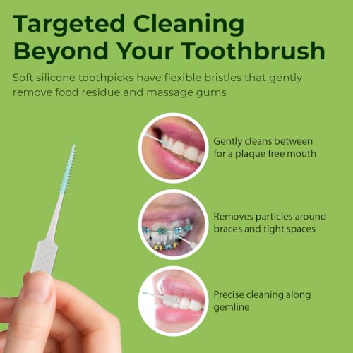 Image of Bentodent Biodegradable Wirefree Interdental Brushes Sticks Pack of 30 -Eco-Friendly Oral Care Solution for Gentle and Effective Teeth Cleaning,Brushes for Optimal Oral Hygiene and Fresh Breath