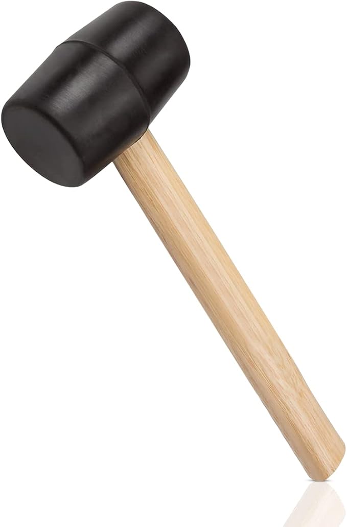 Black Large Rubber Mallet 24oz Heavy Duty Rubber Hammer Mallet with