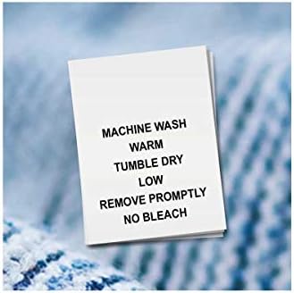 100 Printed Clothing Labels, Care Labels (Machine Wash Warm…)
