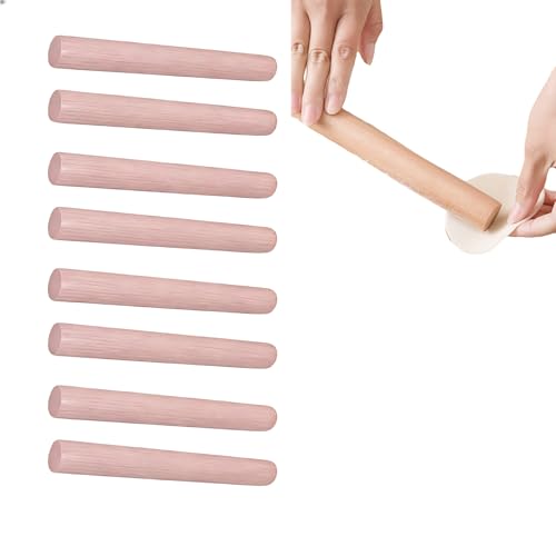 CTForest 8 Radici Rullo per Pasta di Legno, Mattarello di Legno, Rullo per Pasta per pizza, torte, pasta (16x2,7 cm)
