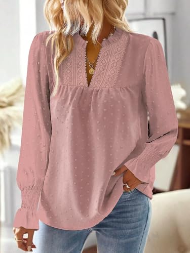 トップス S dot flow frill tops ZXSXSY Women Swiss Dot Ruffle Short Sleeve V Neck Solid