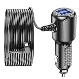 Car Phone Charger Adaptor Dash Cam Power Lead Cable 2 Port USB 3.5A 12V to 5V Supply Adapter with Straight Mini USB Connector for Dash Cam GPS Navigation DVR Compatible with iPhone Samsung Galaxy