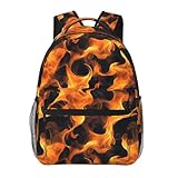 MIEPOS Cool Fire Backpack with Cushioned Straps for Laptop Tablet,11.4×5.9×15.7in,Flame Back Pack for Travel School Work Camping,Multi-Pocket Storage Bookbag,Ideal Gifts for Students Teens Boys Men