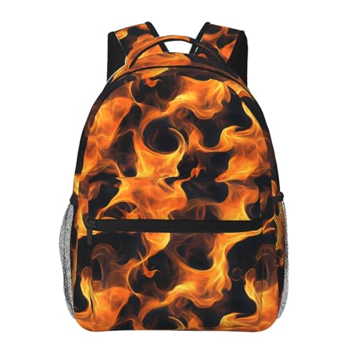 MIEPOS Cool Fire Backpack with Cushioned Straps for Laptop Tablet,11.4×5.9×15.7in,Flame Back Pack for Travel School Work Camping,Multi-Pocket Storage Bookbag,Ideal Gifts for Students Teens Boys Men