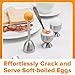 Eparé Egg Topper Cutter Set – Stainless Steel Egg Cracker Tool & Egg Shell Opener – Egg Cups for Soft Boiled Eggs – Boiled Egg Holder – Egg Spoons and Egg Opener Tool for Breakfast