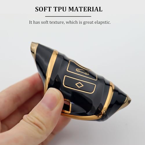 Juttzzei BMW Key Fob Cover for BMW 1-7 Series, X3, X4, M2-M5, GT3, GT5 - Soft TPU Silicone - 4 Buttons (Black) - Image 5