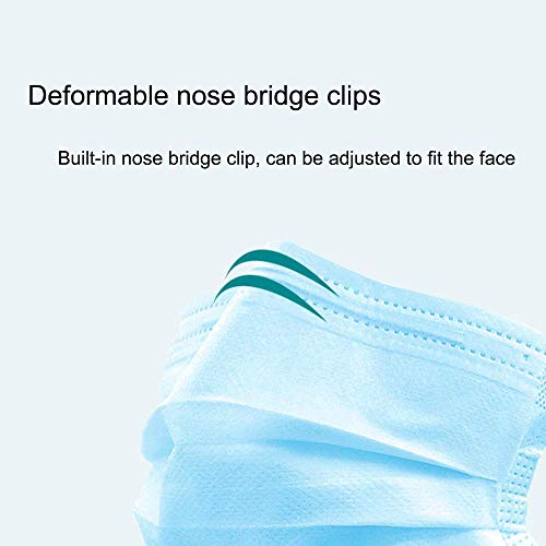 Dxlover 3 Pleat Face Masks, Breathable 50Pcs Face Mouth Cover Mask, Blue Elastic Ear Hook, Face Masks Fba #TOP7
