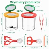 Zestaw 2 szt. lup do kubków dla dzieci, szkło na owady z lupą