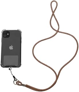 شريط تعليق للموبايل طويل متين ومرصع بأحجار الراين مريح للرقبة أو اليد بتصميم آمن للاستخدام اليومي متوافق مع جميع الموبايلات الذكية من جي باور- برونز ذهبي، مقاس واحد.