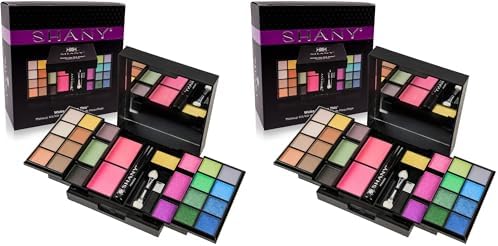 SHANY 'Woke Up Like This' Makeup Kit - Eye Shadows, Blushes, Mascara, and Applicators (Pack of 2)
