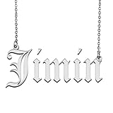 HUAN XUN Custom Old English Pendant Jewelry Stainless Steel Name Necklace Jimin