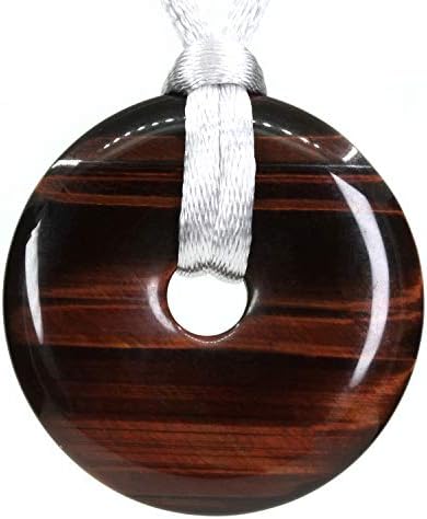 CHENYUE Natural Gemstones Peace Donut 30M Beads Adjustable Braided Macrame Tassels Pendant Unisex