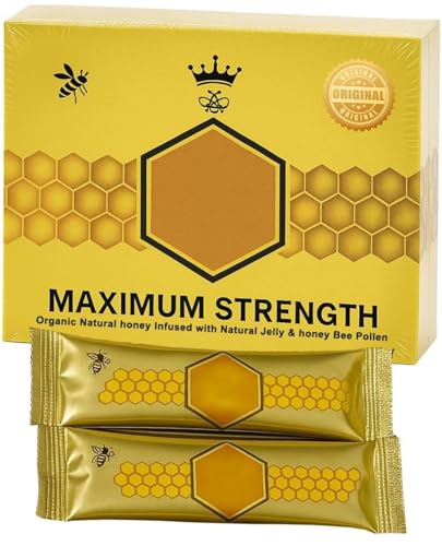 12 Pack Original Honey Pack with Natural Jelly - Bee Pollen from Ginseng & Herbs, Full Box of 20G Honey | 12 Sachets Extra Strength Sachets Pouches