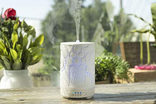 Difusor aromático eléctrico de porcelana con temporizador y luz LED miniatura 3