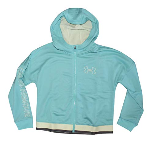 Under Armour Girls UA Tech Terry Full Zip Hoodie (Youth Medium) Sea Foam Blue Hoody 1351013-400