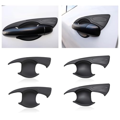 JHCHAN Couvercle de poignée de porte de voiture pour Toyota Hilux 2015-2024, Hilux AN110 AN120 AN130 Revo ABS Poignée Cup Guard Noir mat