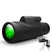 Monocular Telescope, 12X50 HD Low Night Vision Waterproof- Shockproof High Power Monocular and Quick Cell Phone Adapter, Tripod Holder for Bird Watching Hunting Camping Hiking Travelling Secen (black)