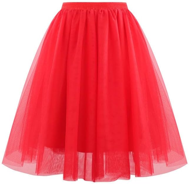 Tutu Skirts for Women Layered Ballet Dress Tulle Midi Knee Length Puffy Skirt 2025 Fashion Summer Boho Dresses
