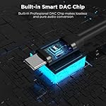 Dual-USB-C-Headphone-and-Charger-Adapter-2-in-1-Type-C-Audio-Dongle-Cable-with-Fast-Charge-USB-C-Splitter-Type-C-Audio-Adapter-Cord-for-iPhone-16-15-Series-Galaxy-S222120Note-20Pixel-432-Black