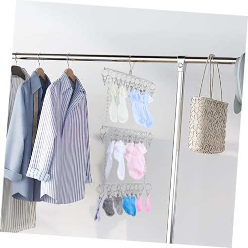 Séchoir à linge pliable et stable avec pinces à chaussettes gain de place - 5