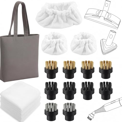 HappyAlley Steam Cleaning Pack Compatible with Dupray Steam Cleaners, 18 Pcs Versatile Accessory Kit: Includes Everything Needed for deep Cleaning on Multiple Surfaces, Seamless Compatibility