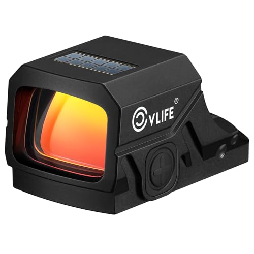 CVLIFE Enclosed Solar red dot Sight for DPP Footprint, 2 MOA Dot & 32 MOA Circle Solar-Charging Reflex Sight (for DeltaPoint Pro Footprint, Sig P320 Cut)