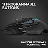 Logitech G502 Hero Mouse Gamer con Cable - Negro | Alto rendimiento, 25,600 DPI, RGB, pesos ajustables, 11 botones programables, memoria integrada, PC/Mac 8