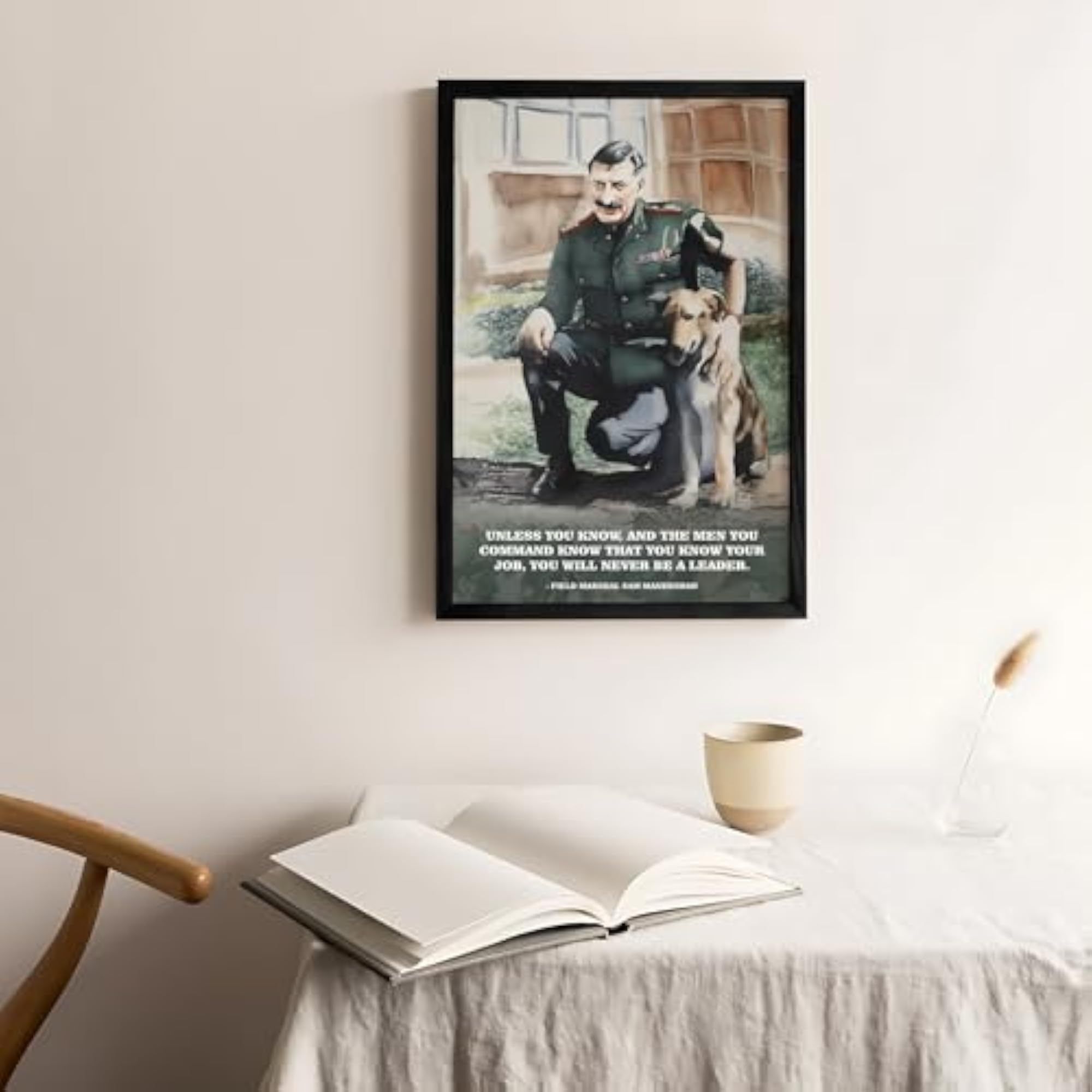 Modern Wall Art of Sam Manekshaw & Pet Dog