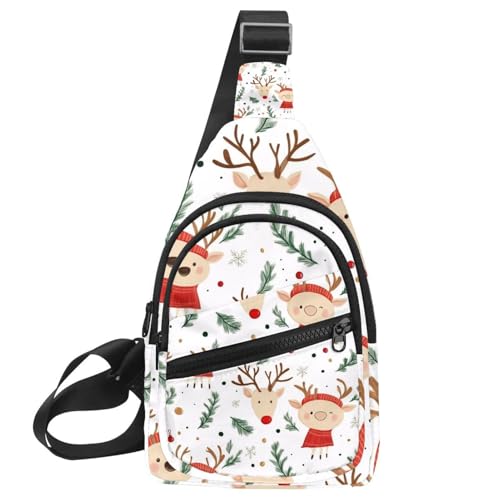 Mochila cruzada para entrenamiento y running Christmas Happy Deer multicolor