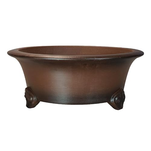 ADERFETBI Plant Pots Indoor Purple Clay Handmade Round Pot Calibre 52cm Breathable Gardening Bonsai Container