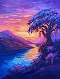 Diamond Painting Montaña Diamond Painting Adultos, Pintura Diamante Atardecer Pintura de Diamantes 5D DIY Bordado Punto de Cruz para Adultos para Decoracion Hogar, Regalos para Mujer 8x12 inch -2502YA
