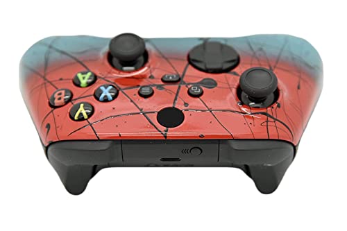 Image of Hand Airbrushed Fade Custom Controller Compatible with Xbox Series X /S & Xbox One (Series X /S Red & Teal)