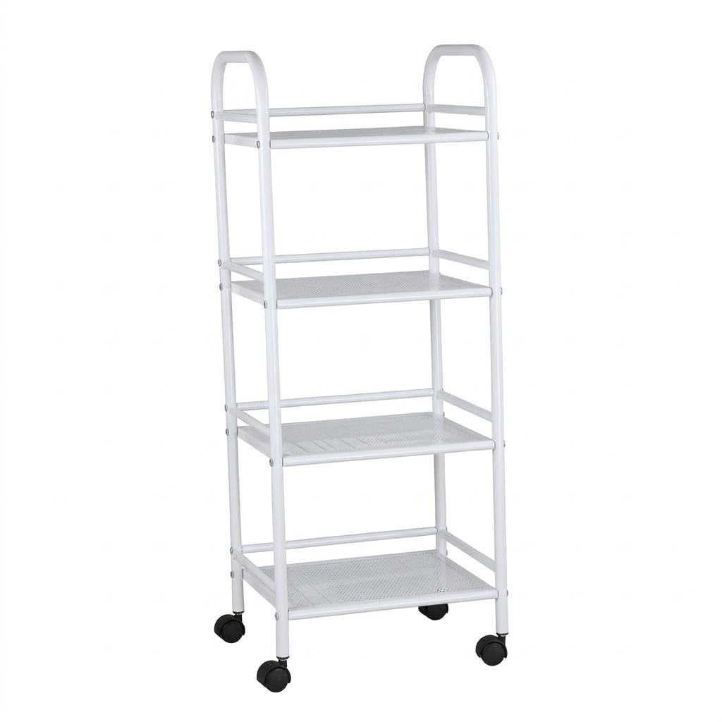 HEMAX Carrello Portavivande con 3 Ripiani e Ruote 40x32x75 cm – Nero