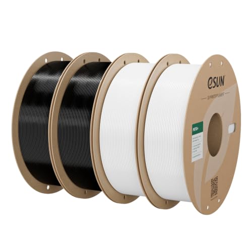 eSUN PETG+ Filament 4KG, High Toughness and Heat Resistance, Black + White