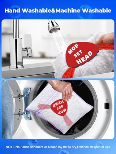 6 Stuck Wischmopp Ersatzköpfe für Turbo 2-in-1 Mop, Wischmop Ersatzbezug, Mikrofaser Wischmob Ersatzmop Moppköpfe für Bodenwischer und EasyWring&clean Mopp