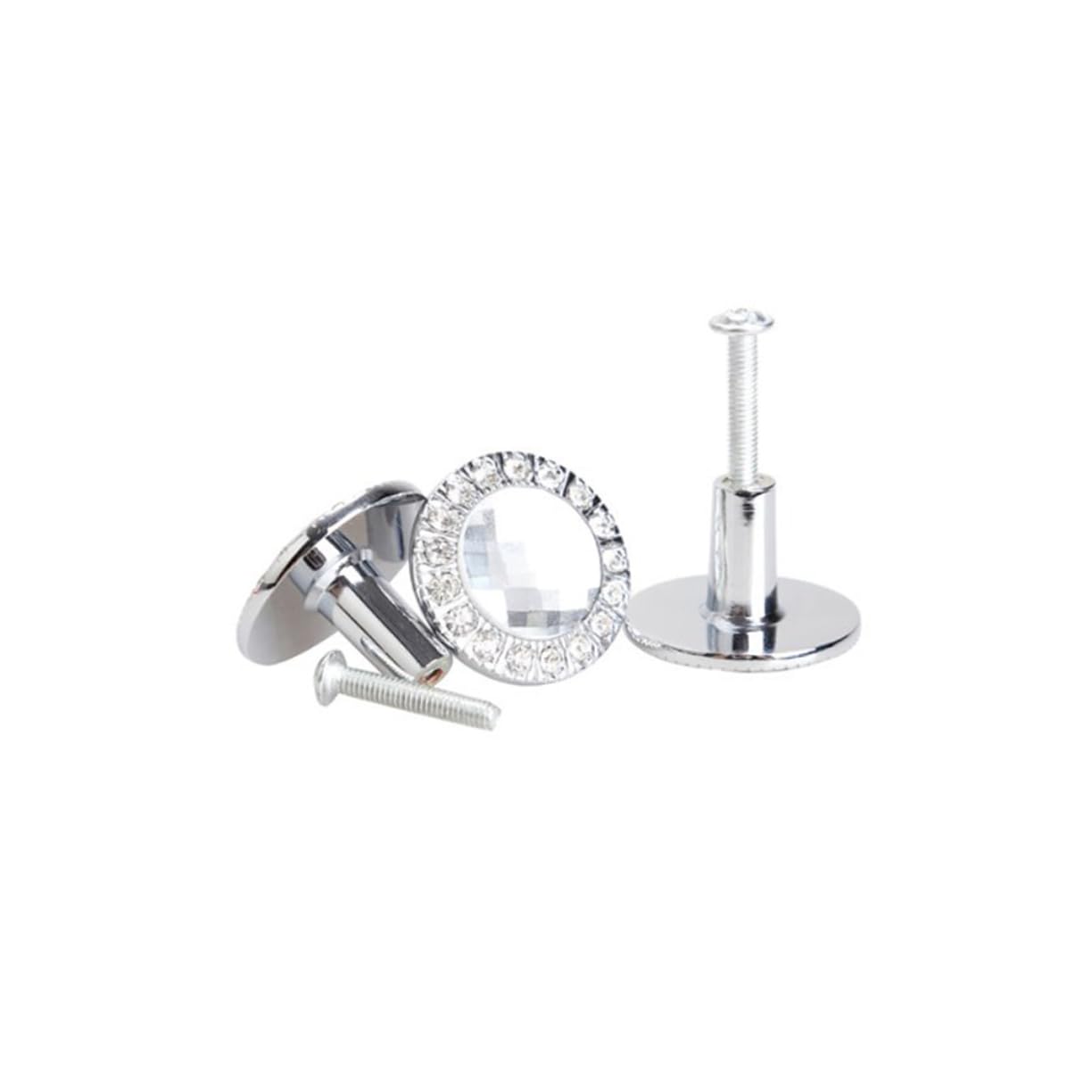 OSALADI 10 Stück 30mm Strass Schrankknöpfe aus Zinklegierung Silber