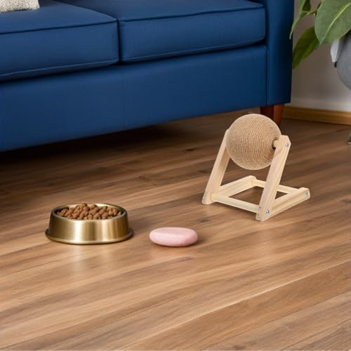 Rascador para gatos de madera SEWACC juguete de sisal para suelo de interior 8