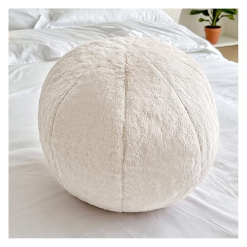 moismk Cojín Decorativo de Nudo Esférico 25 cm, Suave, para Dormitorio, Sofá, Cama y Suelo(Blanco)